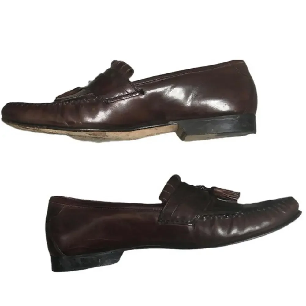 Johnston‎ & Murphy cordovan leather tasseled dress slip on shoe size 11W